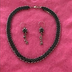 Beaded Necklace and Earrings Set
